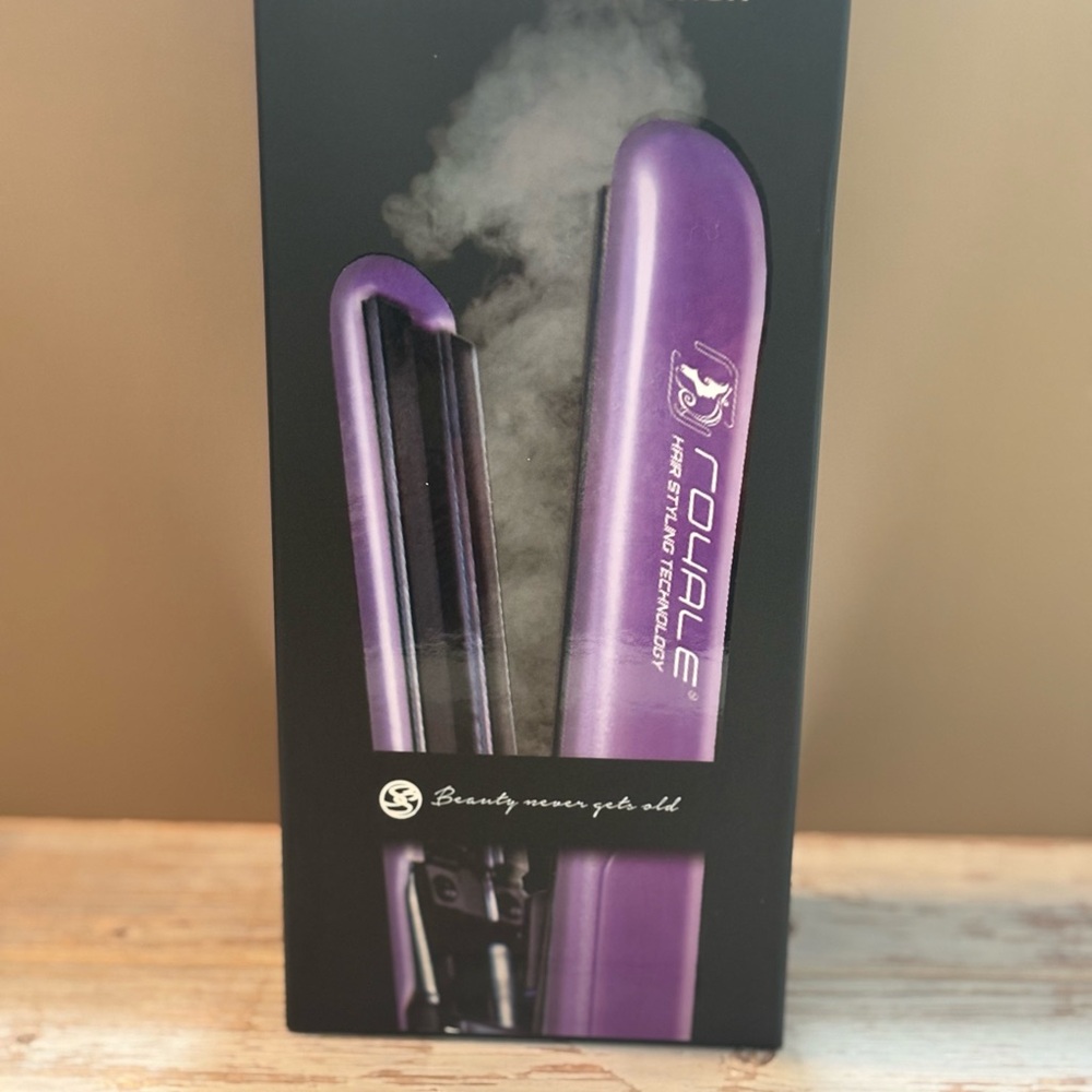 Royale Ceramic Tourmaline Vapor Flat Iron w Argan Oil Infusion Hair Straightener